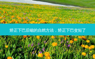 矫正下巴后缩的自然 *** ，矫正下巴变短了