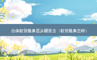 自体软骨隆鼻是从哪里去（软骨隆鼻怎样）