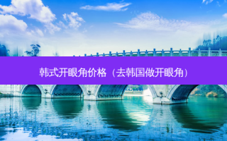 韩式开眼角价格（去韩国做开眼角）