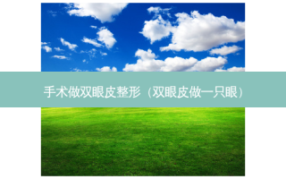 手术做双眼皮整形（双眼皮做一只眼）