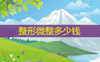 整形微整多少钱