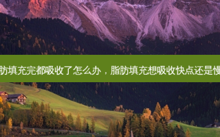 脂肪填充完都吸收了怎么办，脂肪填充想吸收快点还是慢点