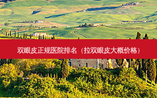 双眼皮正规医院排名（拉双眼皮大概价格）