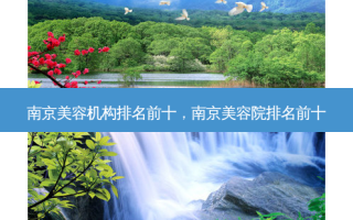 南京美容机构排名前十，南京美容院排名前十