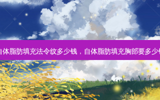 自体脂肪填充法令纹多少钱，自体脂肪填充胸部要多少钱