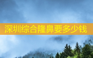 深圳综合隆鼻要多少钱