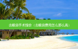 去眼袋手术报价（去眼袋费用怎么那么高）