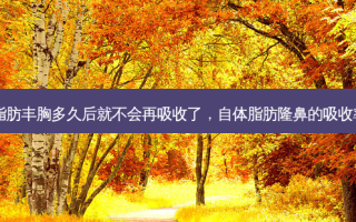 自体脂肪丰胸多久后就不会再吸收了，自体脂肪隆鼻的吸收率高吗