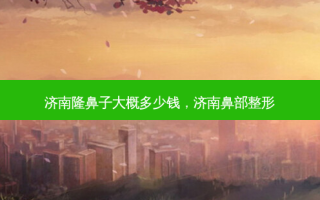 济南隆鼻子大概多少钱，济南鼻部整形