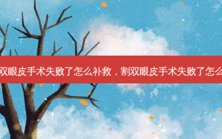 割双眼皮手术失败了怎么补救，割双眼皮手术失败了怎么办