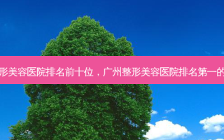 广州整形美容医院排名前十位，广州整形美容医院 *** 的是哪家