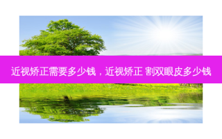 近视矫正需要多少钱，近视矫正 割双眼皮多少钱