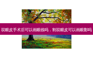 双眼皮手术后可以画眼线吗，割双眼皮可以画眼影吗