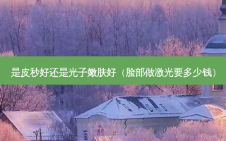 是皮秒好还是光子嫩肤好（脸部做激光要多少钱）