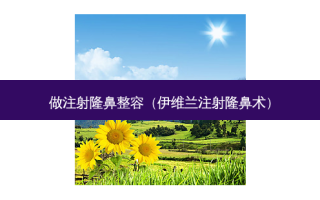 做注射隆鼻整容（伊维兰注射隆鼻术）