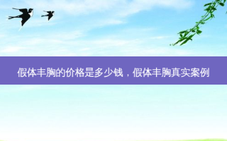 假体丰胸的价格是多少钱，假体丰胸真实案例