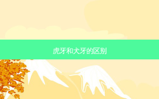虎牙和犬牙的区别