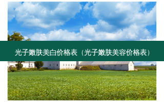 光子嫩肤美白价格表（光子嫩肤美容价格表）