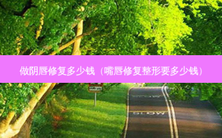 做 *** 修复多少钱（嘴唇修复整形要多少钱）