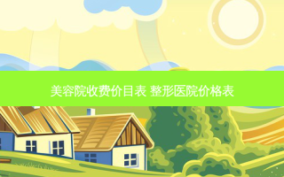 美容院收费价目表 整形医院价格表