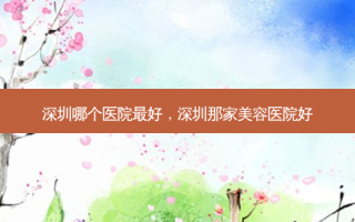 深圳哪个医院好，深圳那家美容医院好