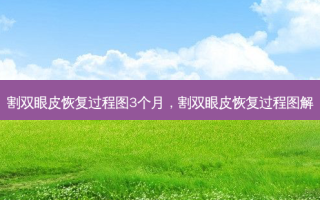 割双眼皮恢复过程图3个月，割双眼皮恢复过程图解