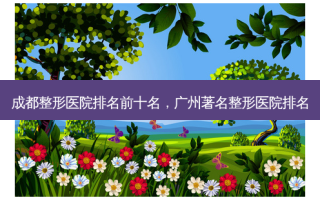 成都整形医院排名前十名，广州著名整形医院排名