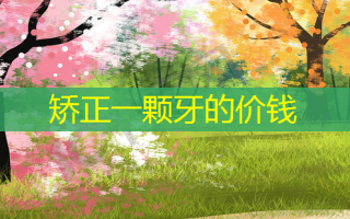 矫正一颗牙的价钱