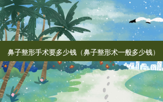 鼻子整形手术要多少钱（鼻子整形术一般多少钱）