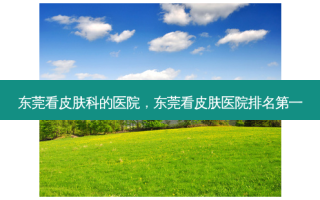 东莞看皮肤科的医院，东莞看皮肤医院