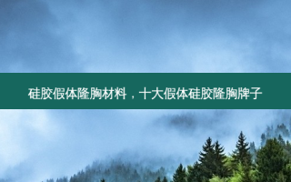 硅胶假体隆胸材料，十大假体硅胶隆胸牌子
