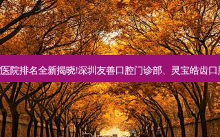 国内十大正规口腔医院排名全新揭晓!深圳友善口腔门诊部、灵宝皓齿口腔门诊等,稳居前五