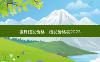 微针植发价格，植发价格表2023