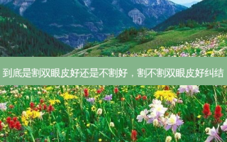 到底是割双眼皮好还是不割好，割不割双眼皮好纠结