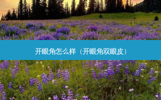 开眼角怎么样（开眼角双眼皮）