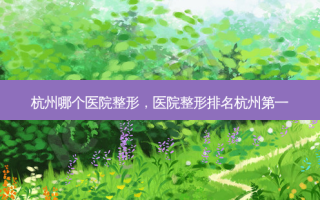 杭州哪个医院整形，医院整形排名杭州第一