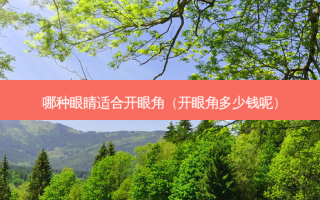 哪种眼睛适合开眼角（开眼角多少钱呢）