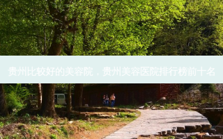 贵州比较好的美容院，贵州美容医院排行榜前十名