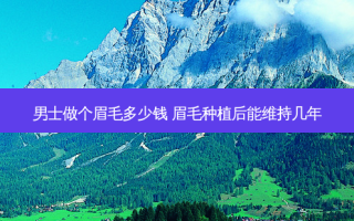 男士做个眉毛多少钱 眉毛种植后能维持几年