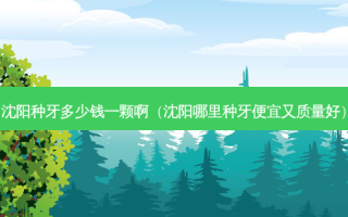 沈阳种牙多少钱一颗啊（沈阳哪里种牙便宜又质量好）