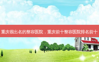 重庆很出名的整容医院，重庆前十整容医院排名前十