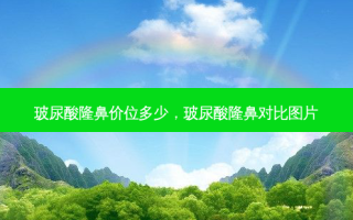 玻尿酸隆鼻价位多少，玻尿酸隆鼻对比图片