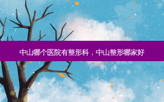 中山哪个医院有整形科，中山整形哪家好