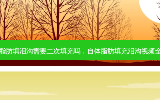 自体脂肪填泪沟需要二次填充吗，自体脂肪填充泪沟视频全过程