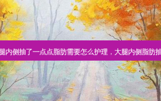 大腿内侧抽了一点点脂肪需要怎么护理，大腿内侧脂肪抽脂