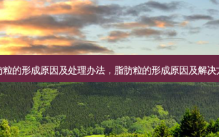 脂肪粒的形成原因及处理办法，脂肪粒的形成原因及解决 *** 