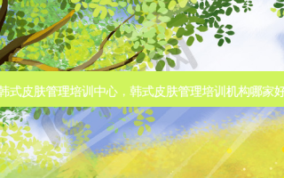 韩式皮肤管理培训中心，韩式皮肤管理培训机构哪家好