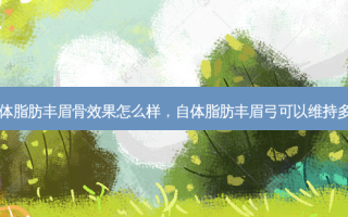 自体脂肪丰眉骨效果怎么样，自体脂肪丰眉弓可以维持多久