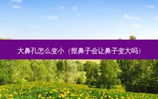 大鼻孔怎么变小（抠鼻子会让鼻子变大吗）