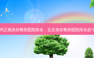 广州正规美容整形医院排名，北京美容整形医院排名前十名